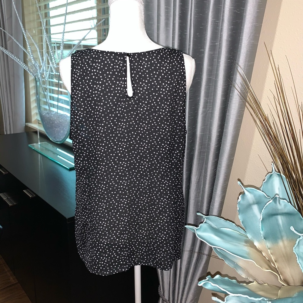 Polka Dots black sleeveless top - Picture 3 of 7
